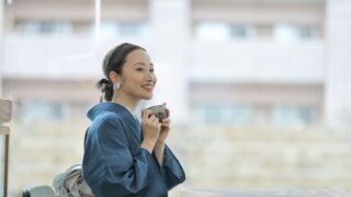 レモン　魚小袋帯 浴衣帯 レディース 博多織本袋帯 桜柄ぼかし小袋帯 日本製【紺 桜】